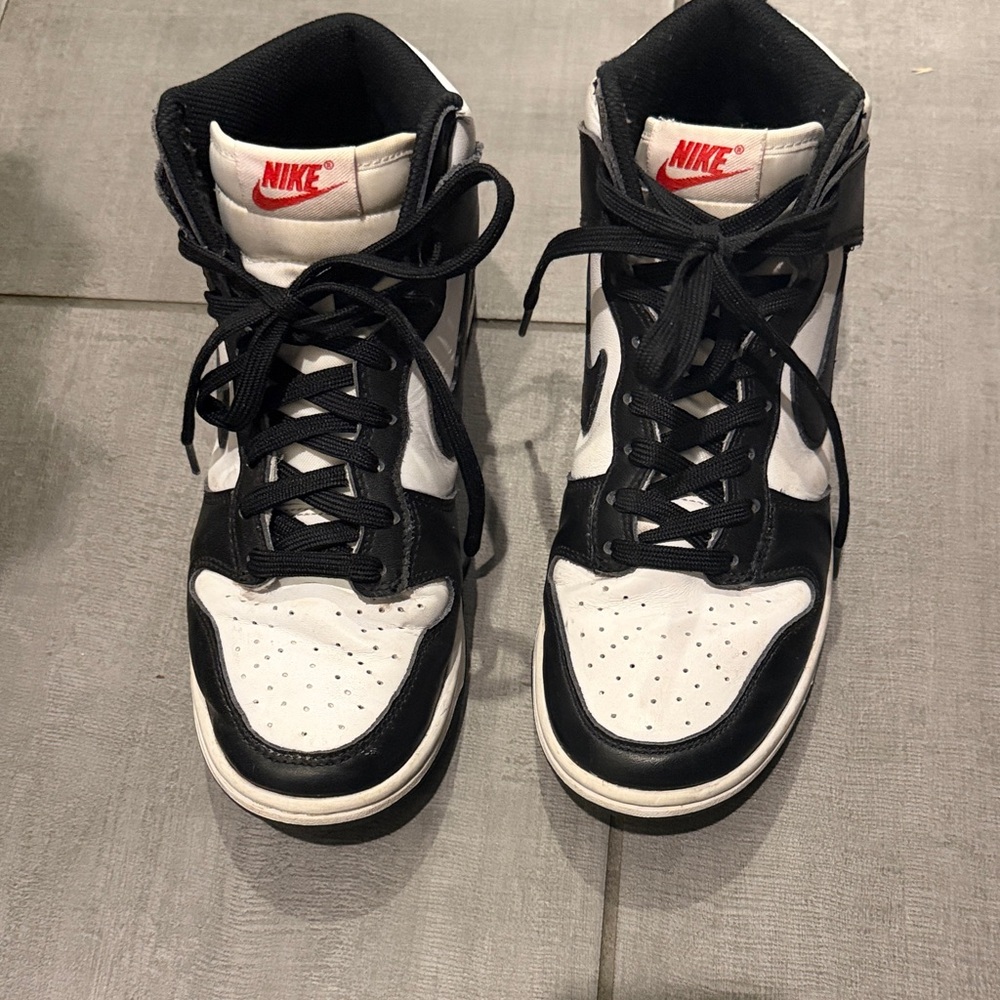Nike Panda hightop Dunks Black and White High-Tops